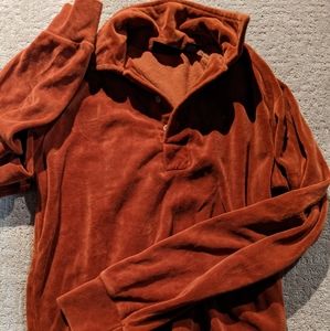 Silver unicorn brown velvet button down shirt sz s